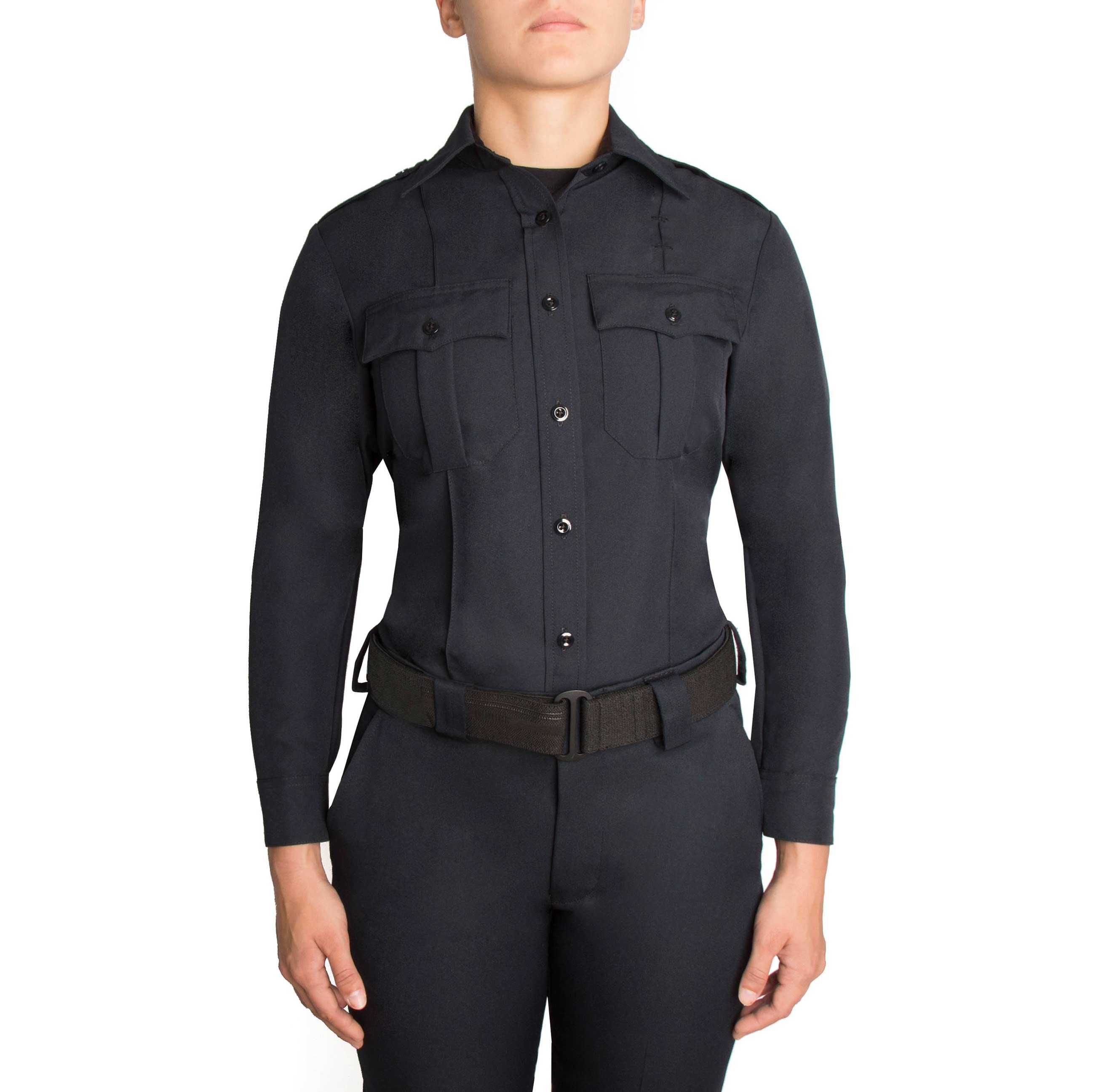 WOMEN'S LONG SLEEVE ZIPPERED POLYESTER SHIRT REG