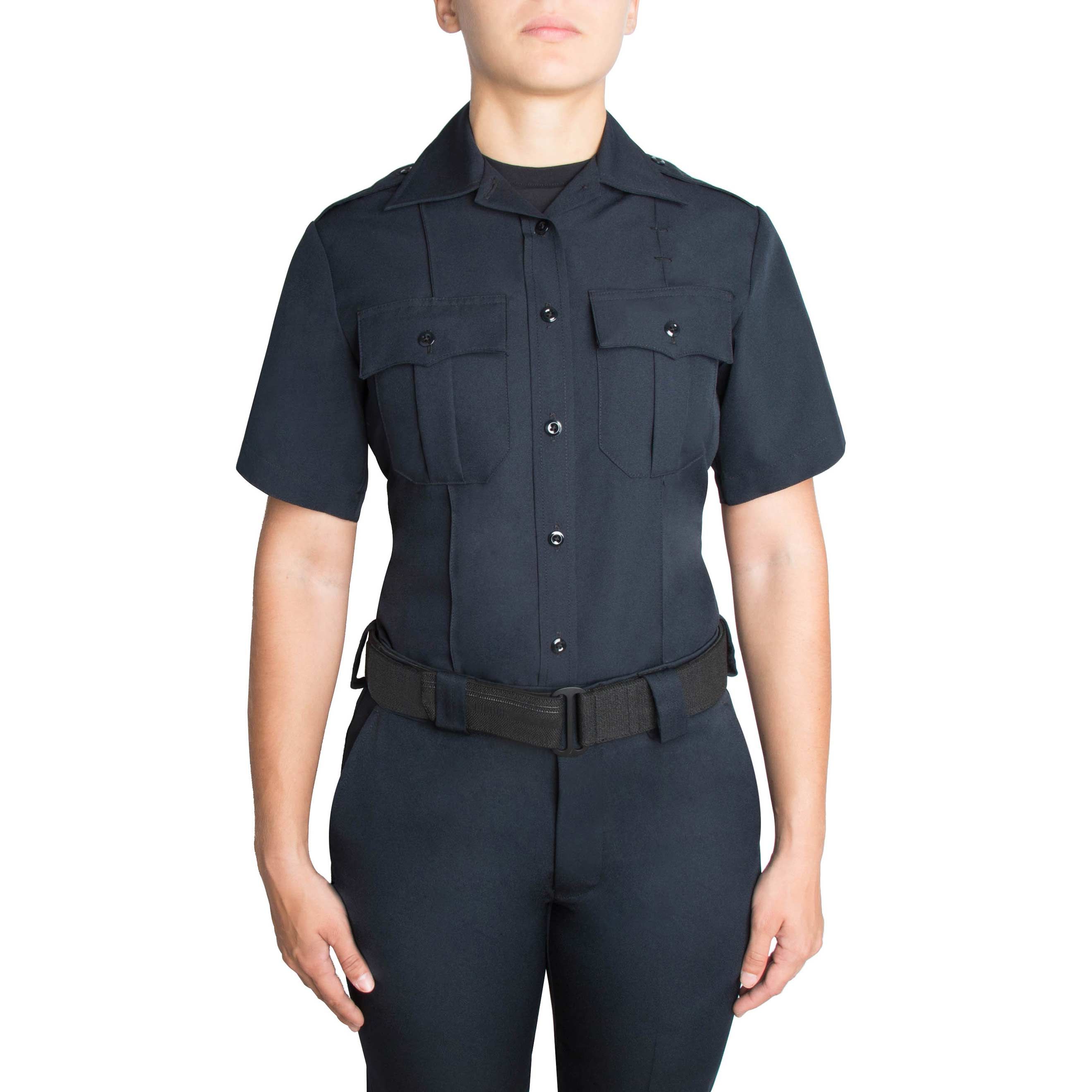 WOMEN'S SHORT SLEEVE ZIPPERED POLYESTER SHIRT REG