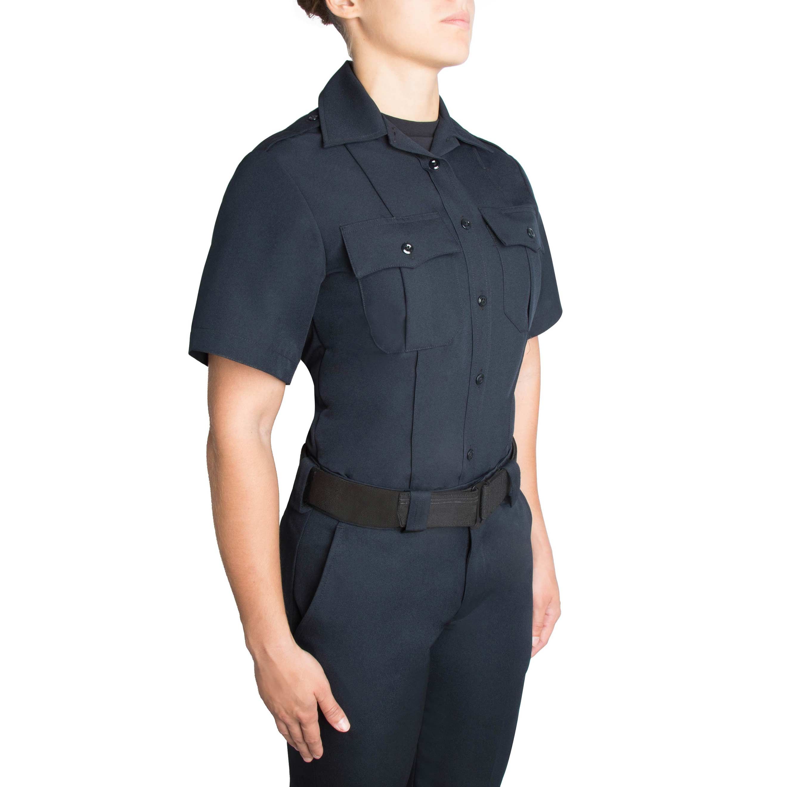 WOMEN'S SHORT SLEEVE ZIPPERED POLYESTER SHIRT REG
