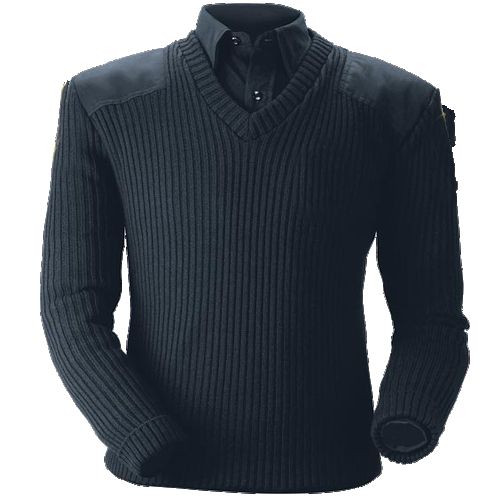 WOOL V-NECK SWEATER WITH WINDSTOPPER® LINER